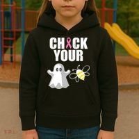 Check Your Boobies Breast Cancer Halloween Kids Hoodie thumb 3