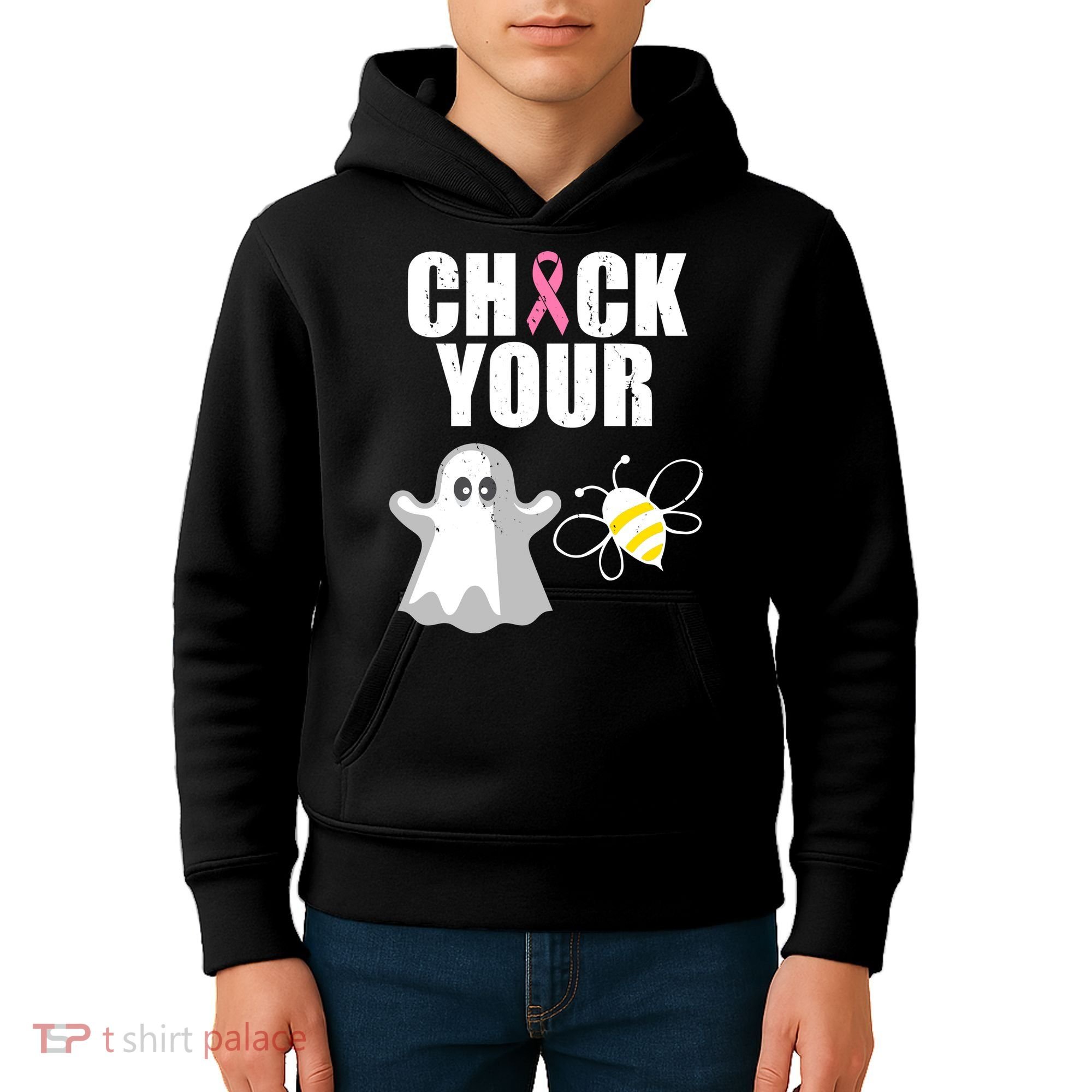Check Your Boobies Breast Cancer Halloween Kids Hoodie