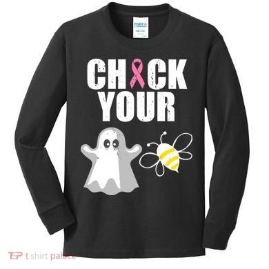 Check Your Boobies Breast Cancer Halloween Kids Long Sleeve Shirt