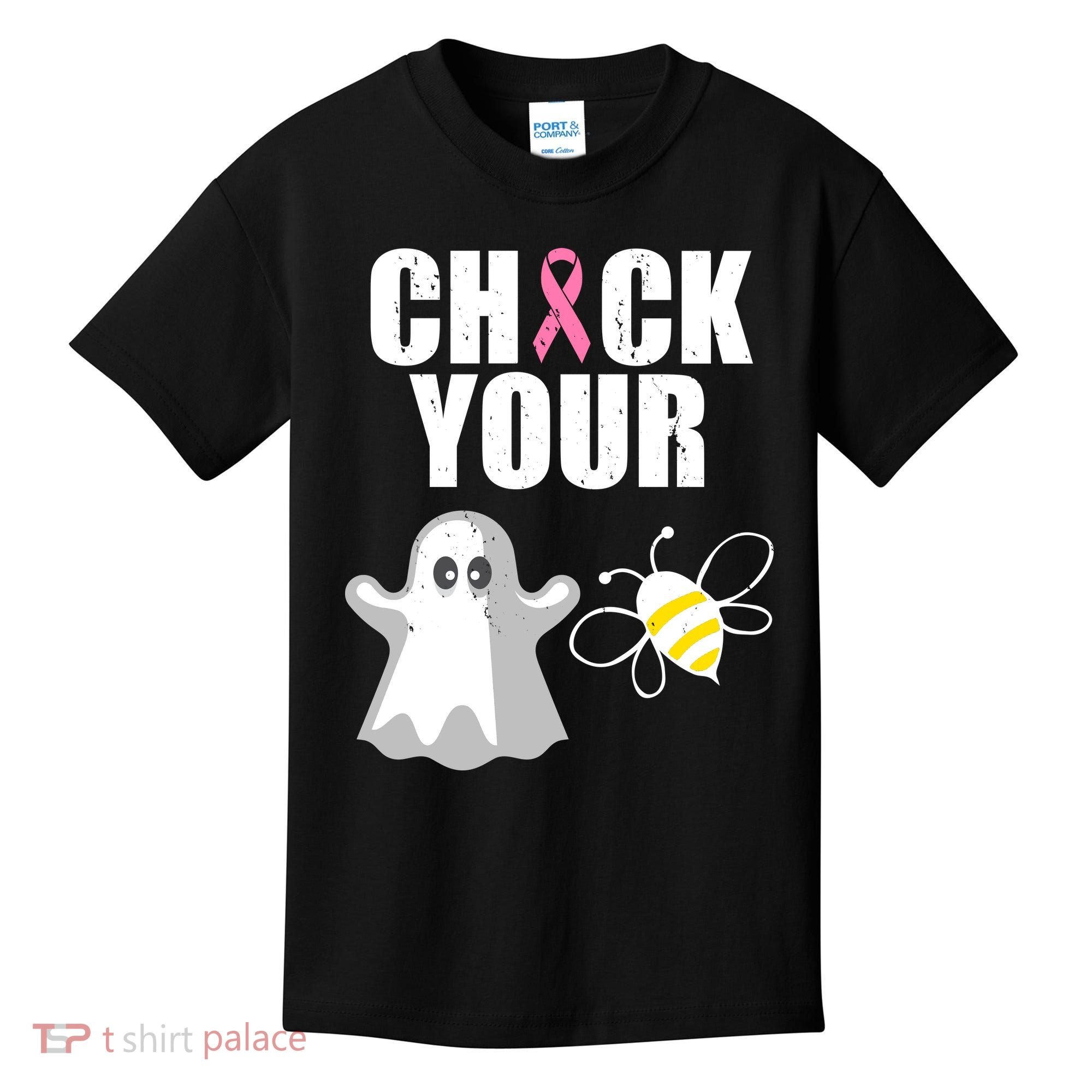 Check Your Boobies Breast Cancer Halloween Kids T-Shirt