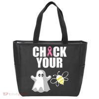 Check Your Boobies Breast Cancer Halloween Tote Bag thumb 0