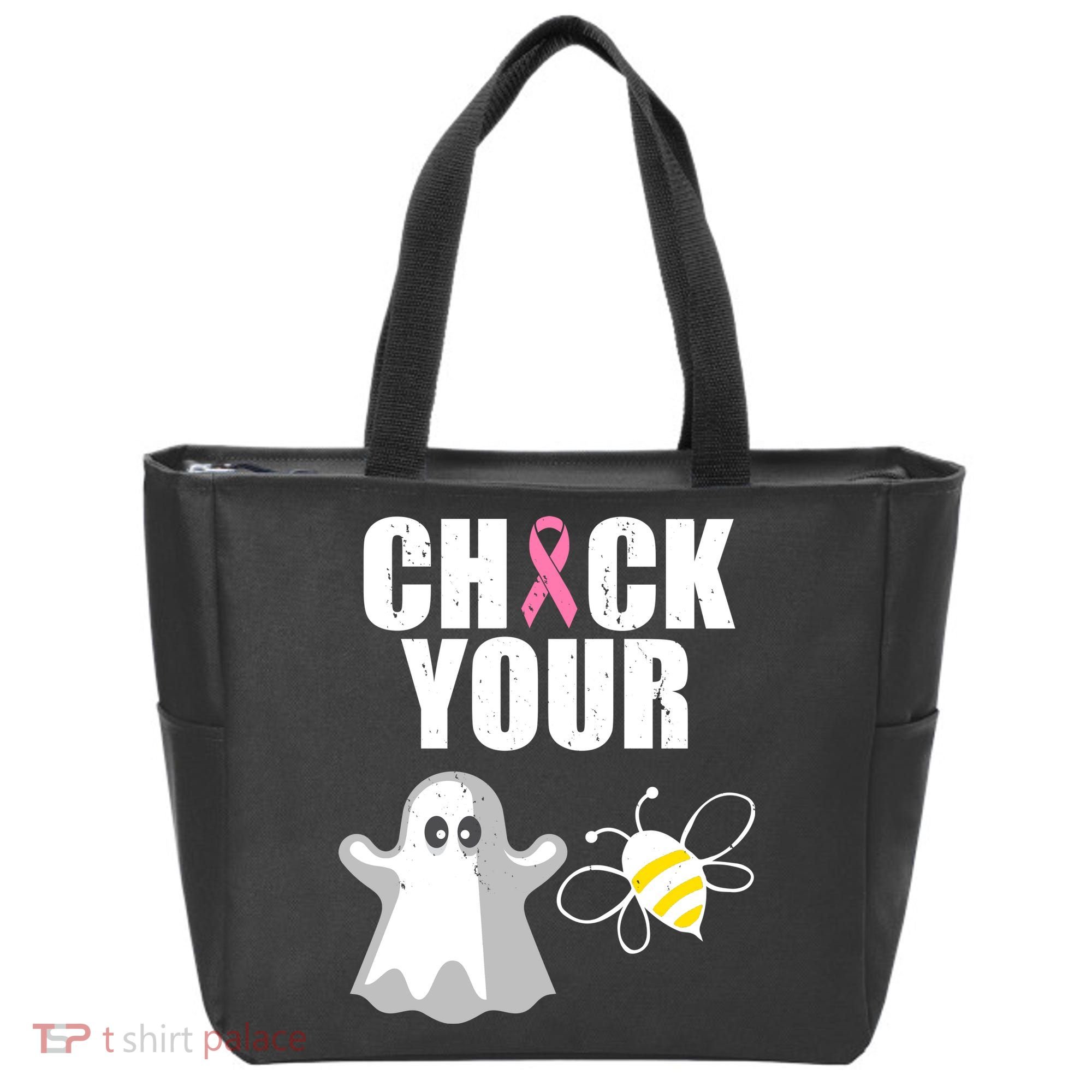 Check Your Boobies Breast Cancer Halloween Tote Bag