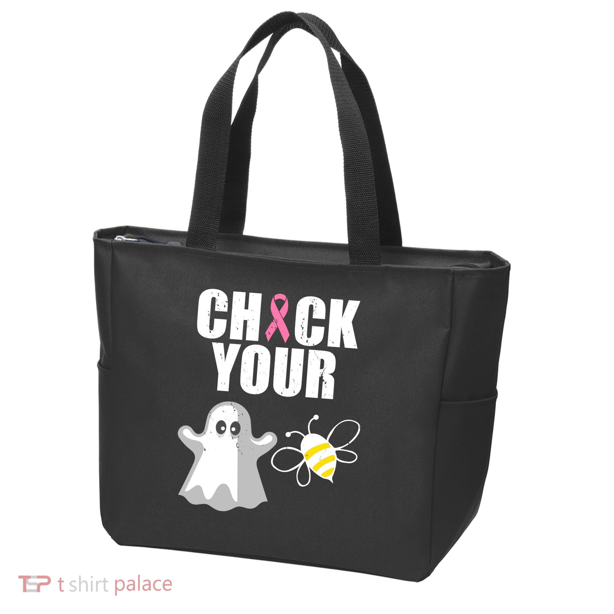 Check Your Boobies Breast Cancer Halloween Tote Bag