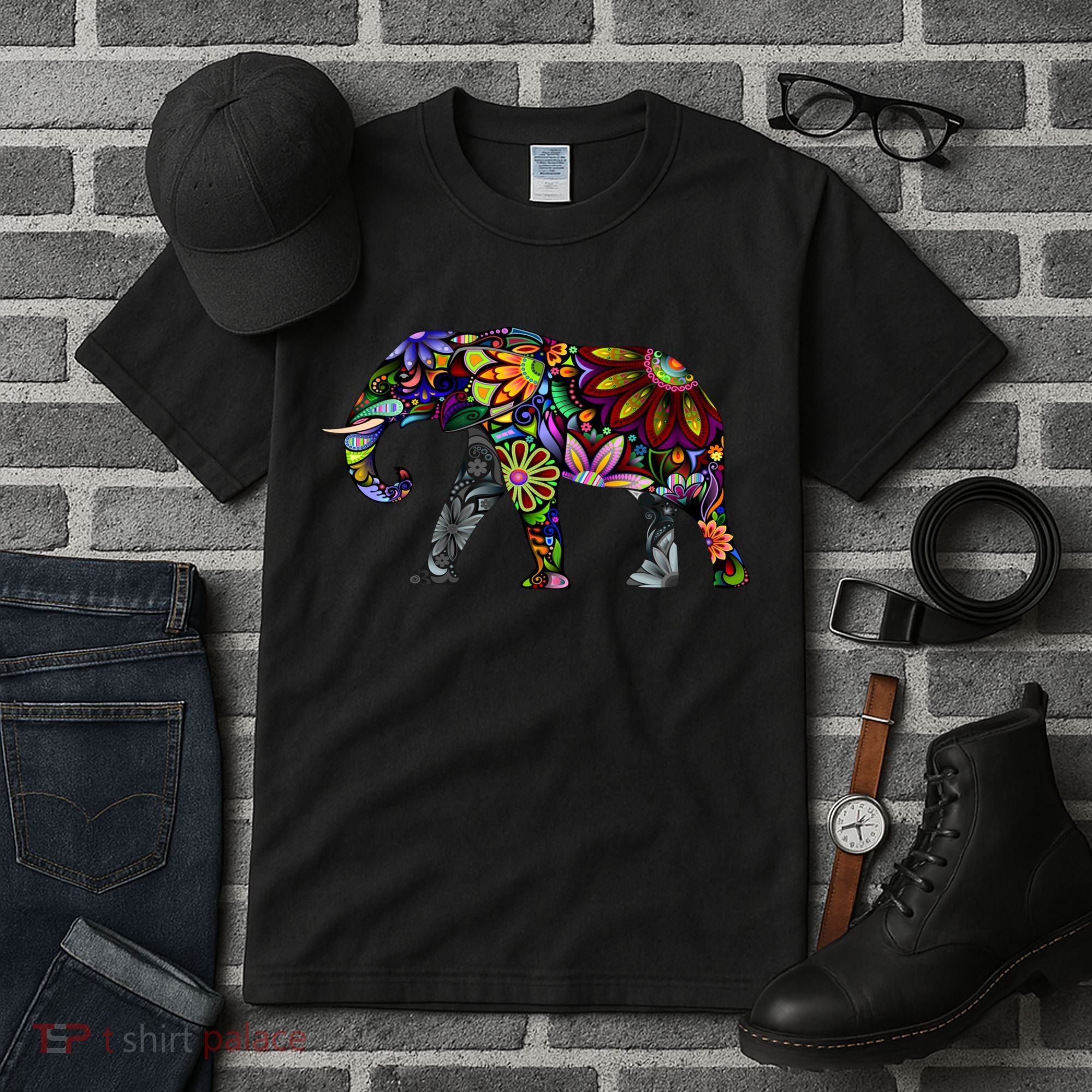 Cheerful Elephant Tall T-Shirt