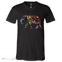 Cheerful Elephant V-Neck T-Shirt thumb 0
