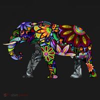 Cheerful Elephant V-Neck T-Shirt thumb 3