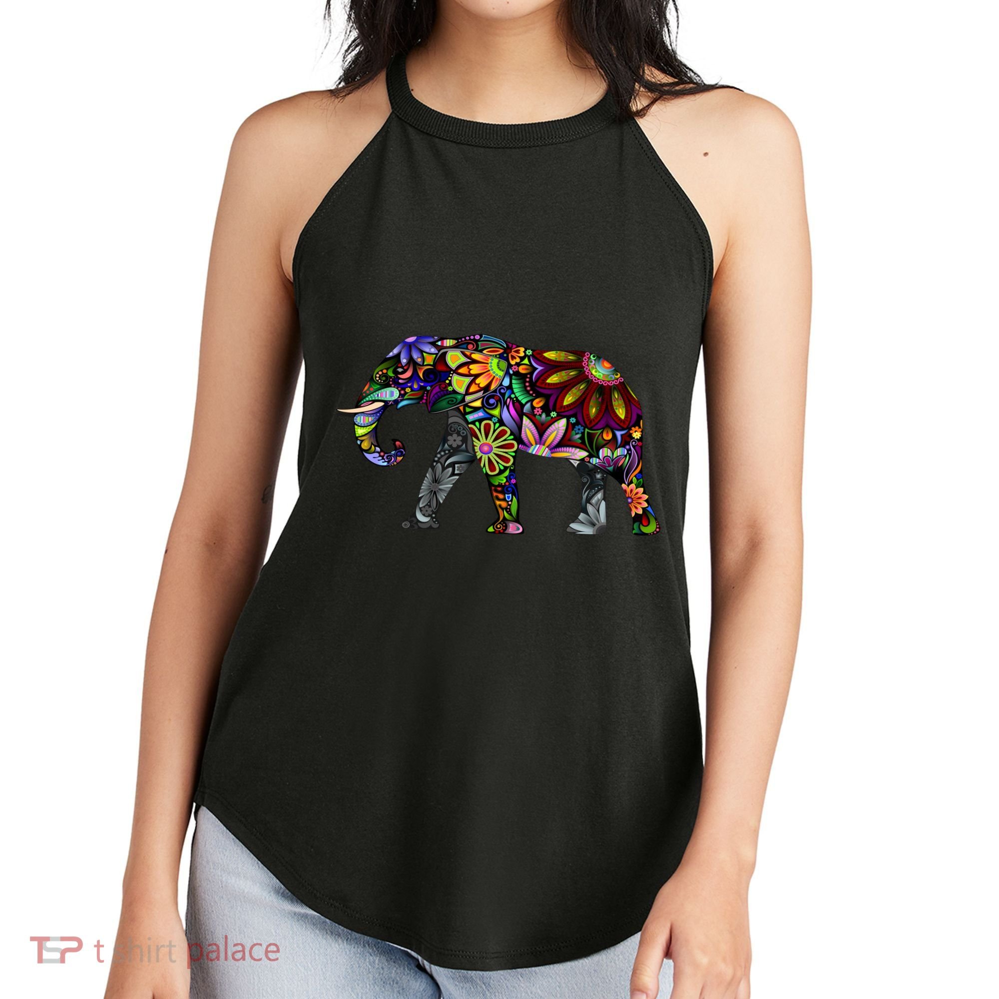 Cheerful Elephant Women's Perfect Tri Rocker Tank