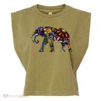 Cheerful Elephant Garment-Dyed Women's Muscle Tee thumb 0
