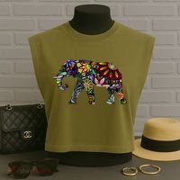 Cheerful Elephant Garment-Dyed Women's Muscle Tee thumb 3