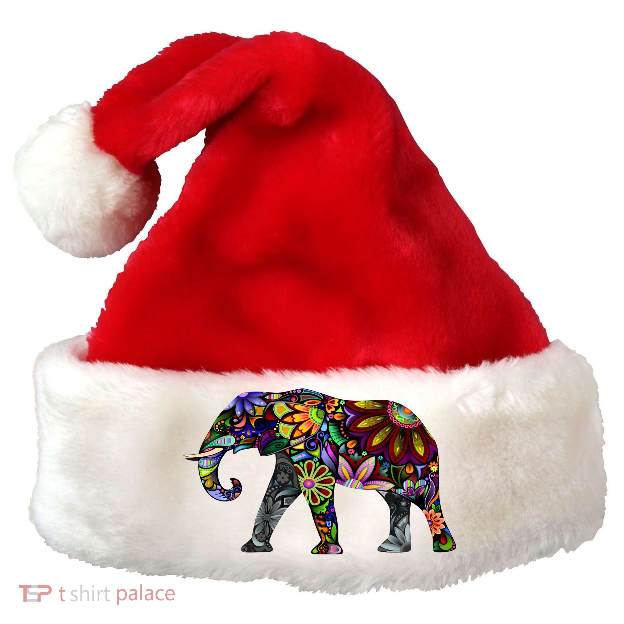 Cheerful Elephant Santa Hat