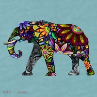 Cheerful Elephant Sueded Cloud Jersey T-Shirt thumb 2