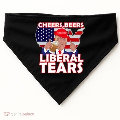 Cheers Beers Liberal Tears Pro Trump USA-Made Doggie Bandana