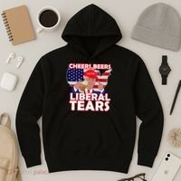 Cheers Beers Liberal Tears Pro Trump Hoodie thumb 3