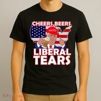 Cheers Beers Liberal Tears Pro Trump T-Shirt thumb 3