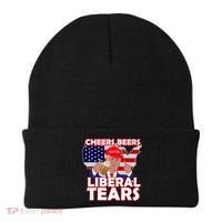 Cheers Beers Liberal Tears Pro Trump Beanie thumb 0