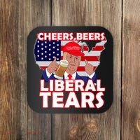 Cheers Beers Liberal Tears Pro Trump Coaster thumb 0