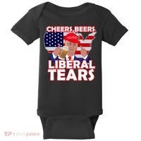 Cheers Beers Liberal Tears Pro Trump Baby Bodysuit thumb 0