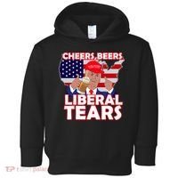 Cheers Beers Liberal Tears Pro Trump Toddler Hoodie thumb 0