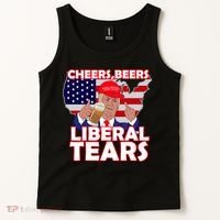 Cheers Beers Liberal Tears Pro Trump Tank Top thumb 2