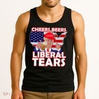 Cheers Beers Liberal Tears Pro Trump Tank Top thumb 3