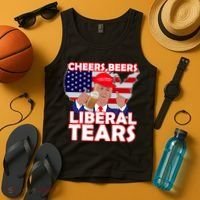 Cheers Beers Liberal Tears Pro Trump Tank Top thumb 4