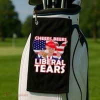 Cheers Beers Liberal Tears Pro Trump Golf Towel thumb 2