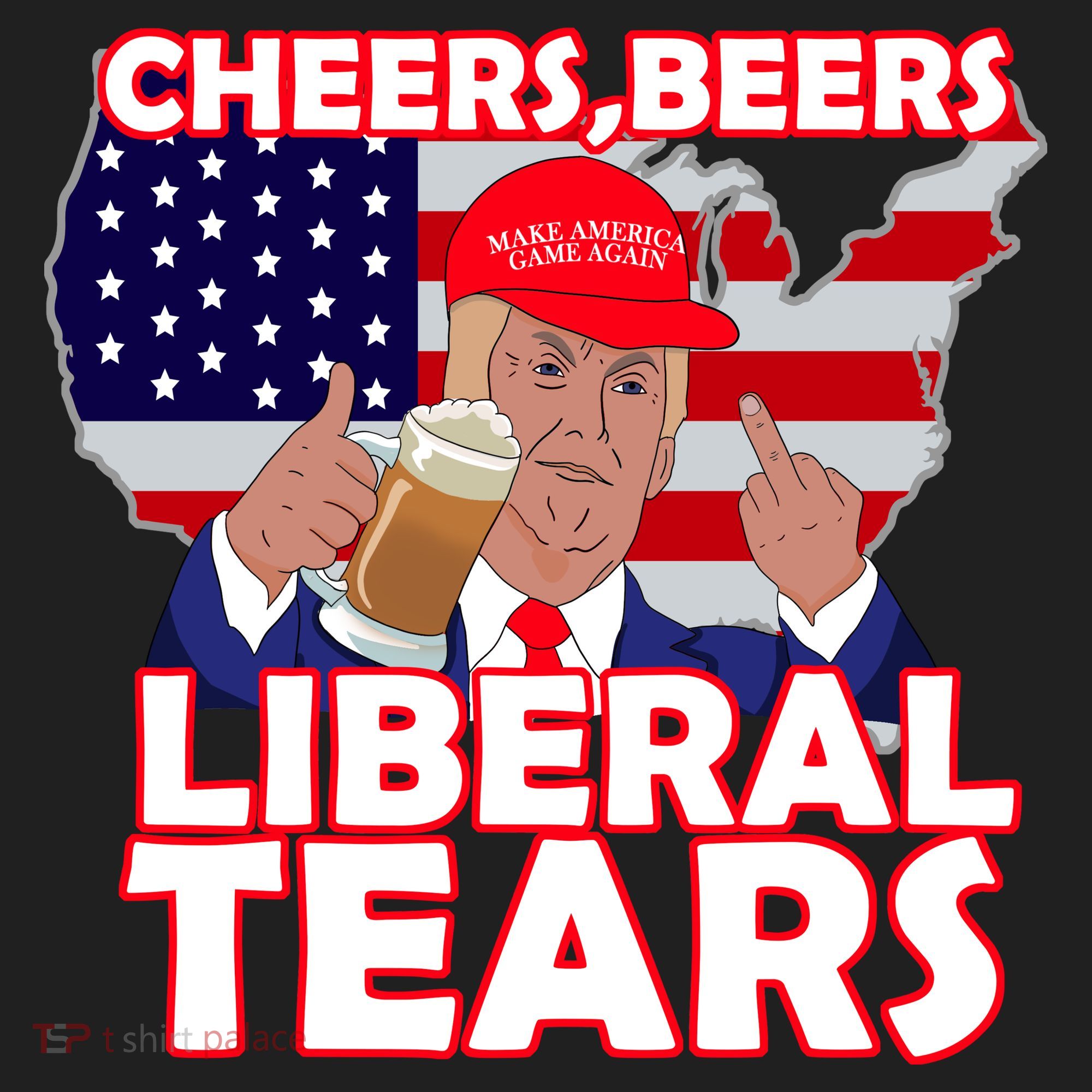 Cheers Beers Liberal Tears Pro Trump Golf Towel
