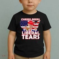 Cheers Beers Liberal Tears Pro Trump Toddler T-Shirt thumb 2