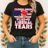 Cheers Beers Liberal Tears Pro Trump Women's T-Shirt thumb 2