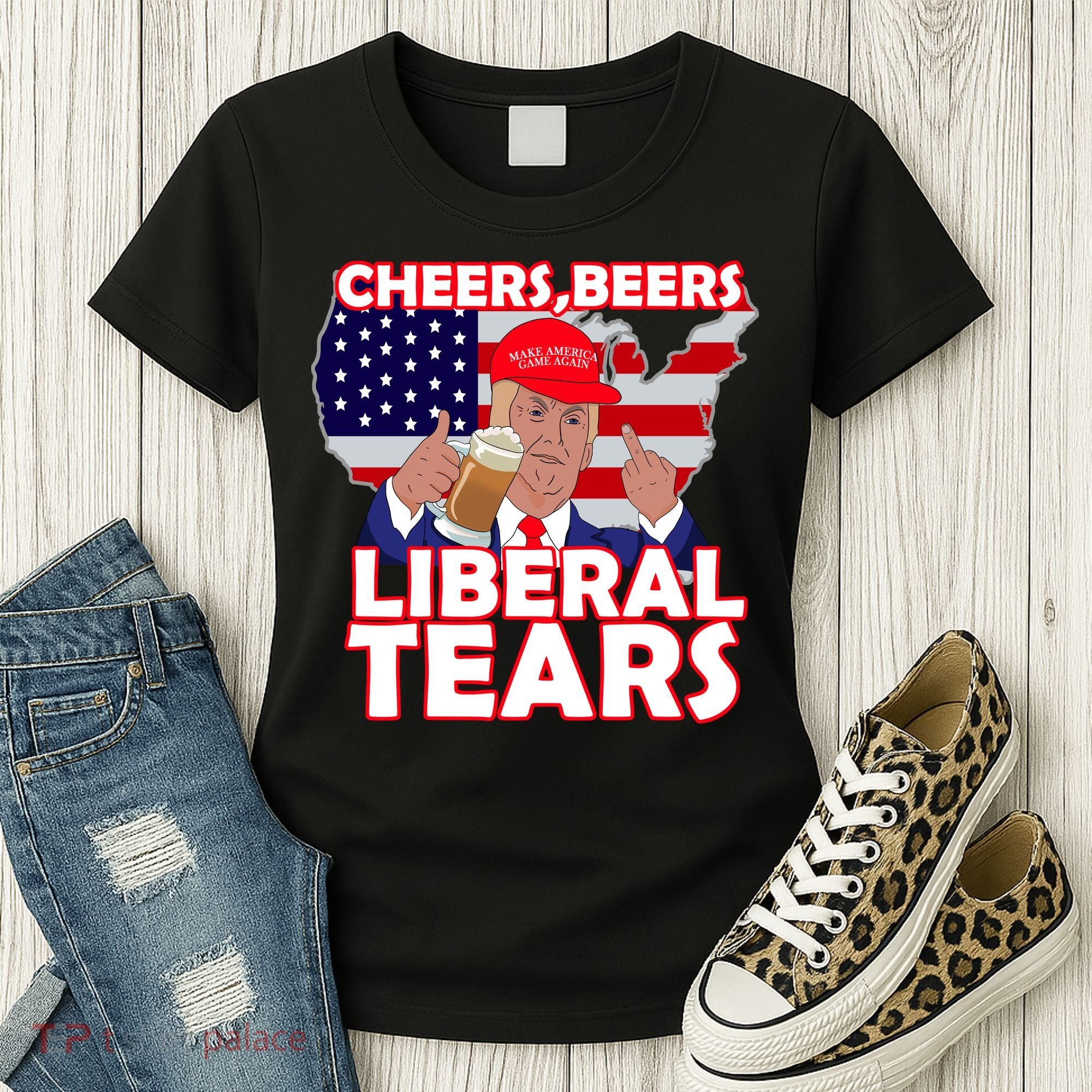 Cheers Beers Liberal Tears Pro Trump Women's T-Shirt