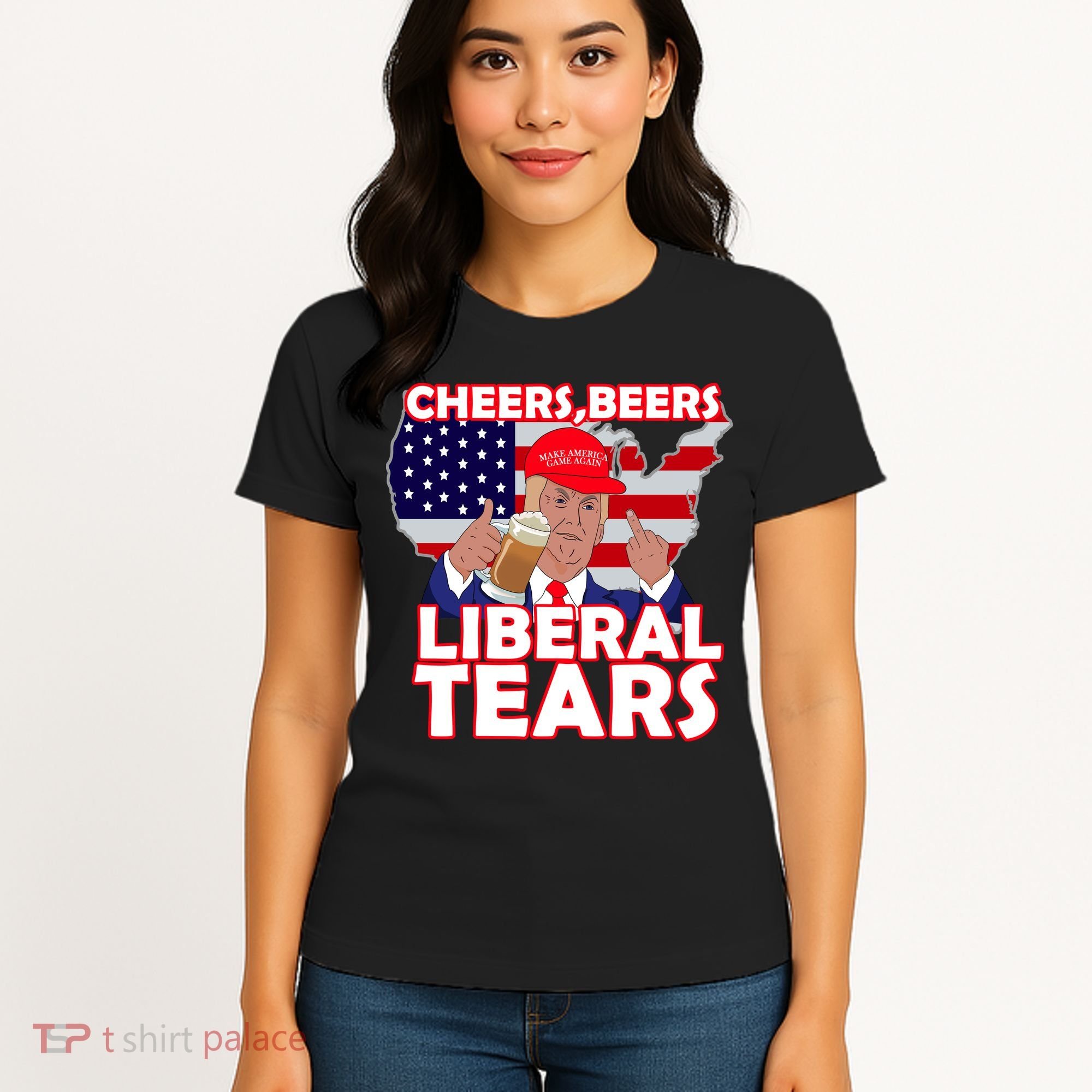 Cheers Beers Liberal Tears Pro Trump Women's T-Shirt