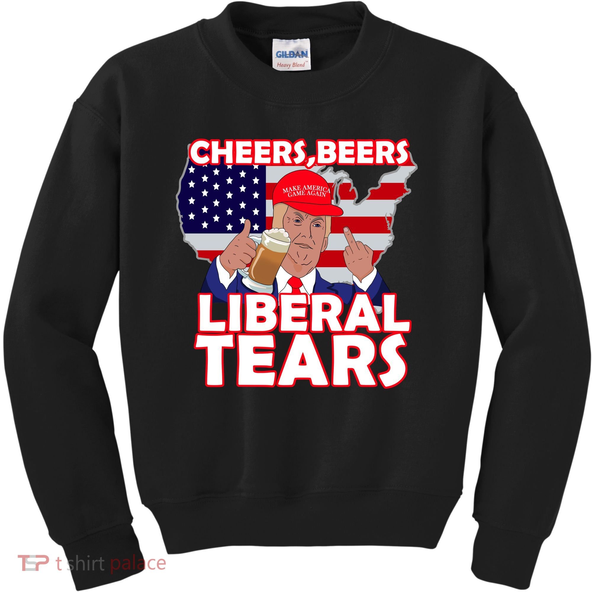Cheers Beers Liberal Tears Pro Trump Kids Sweatshirt