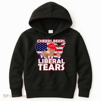 Cheers Beers Liberal Tears Pro Trump Kids Hoodie