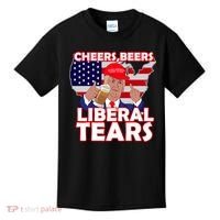 Cheers Beers Liberal Tears Pro Trump Kids T-Shirt thumb 0