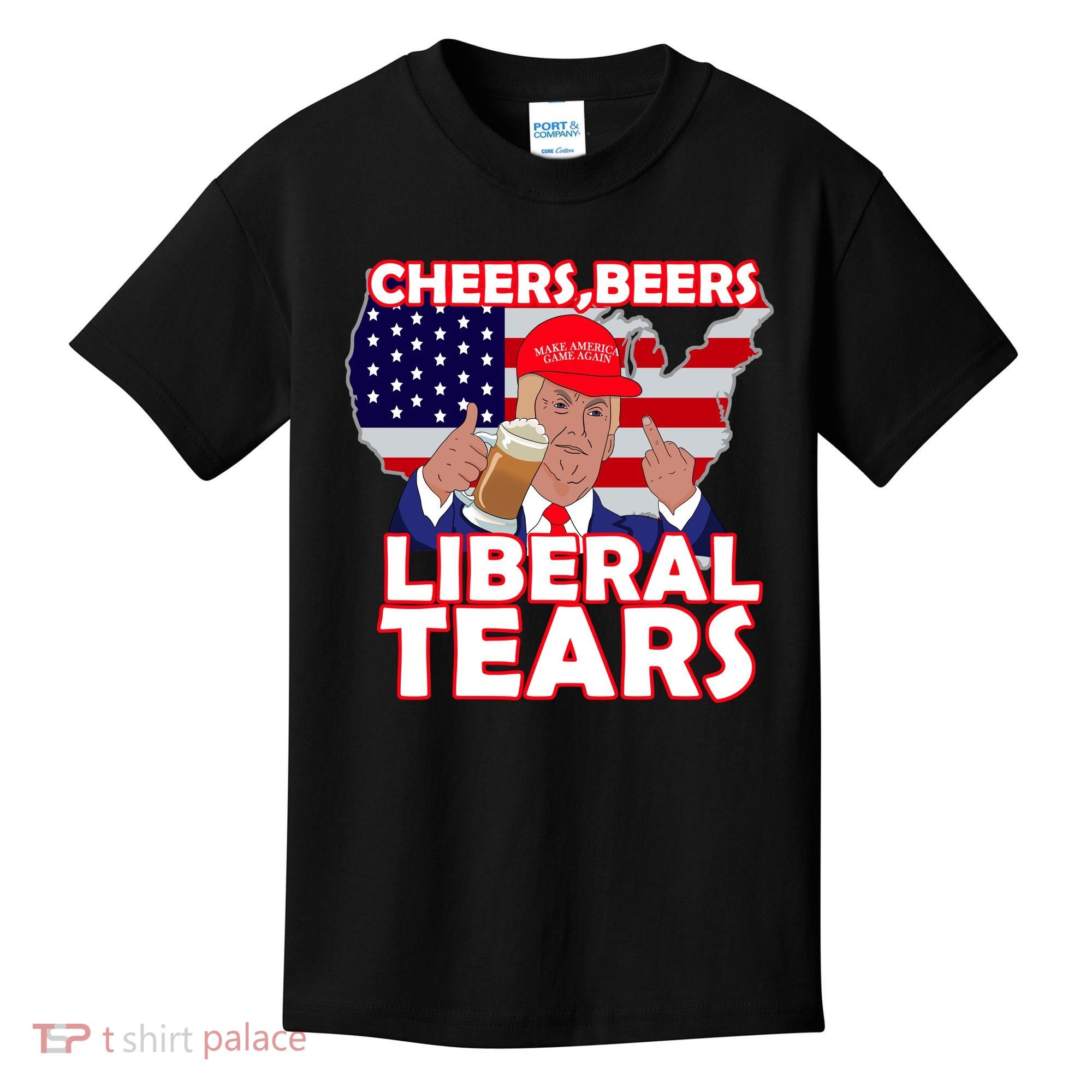 Cheers Beers Liberal Tears Pro Trump Kids T-Shirt