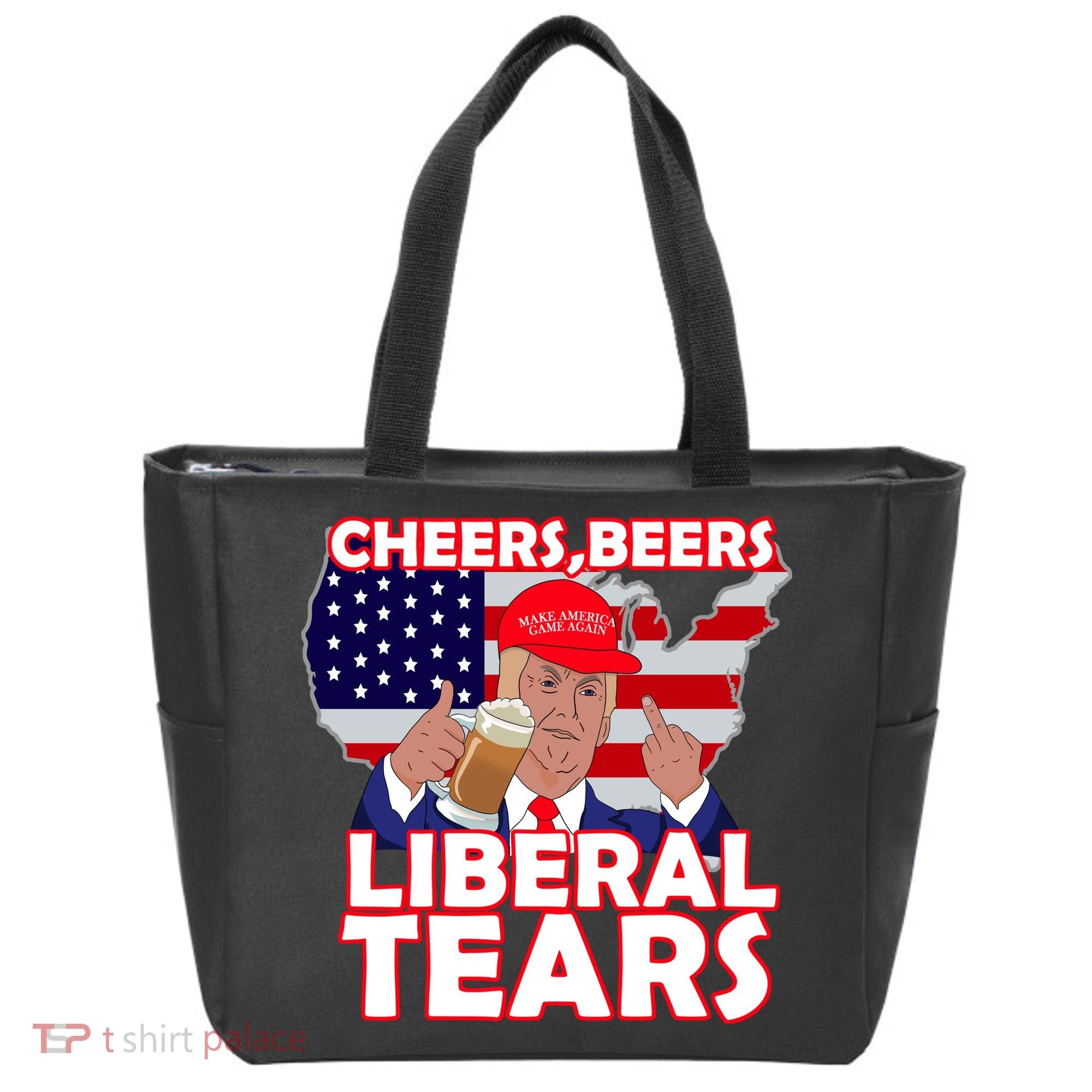 Cheers Beers Liberal Tears Pro Trump Tote Bag