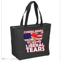 Cheers Beers Liberal Tears Pro Trump Tote Bag thumb 2