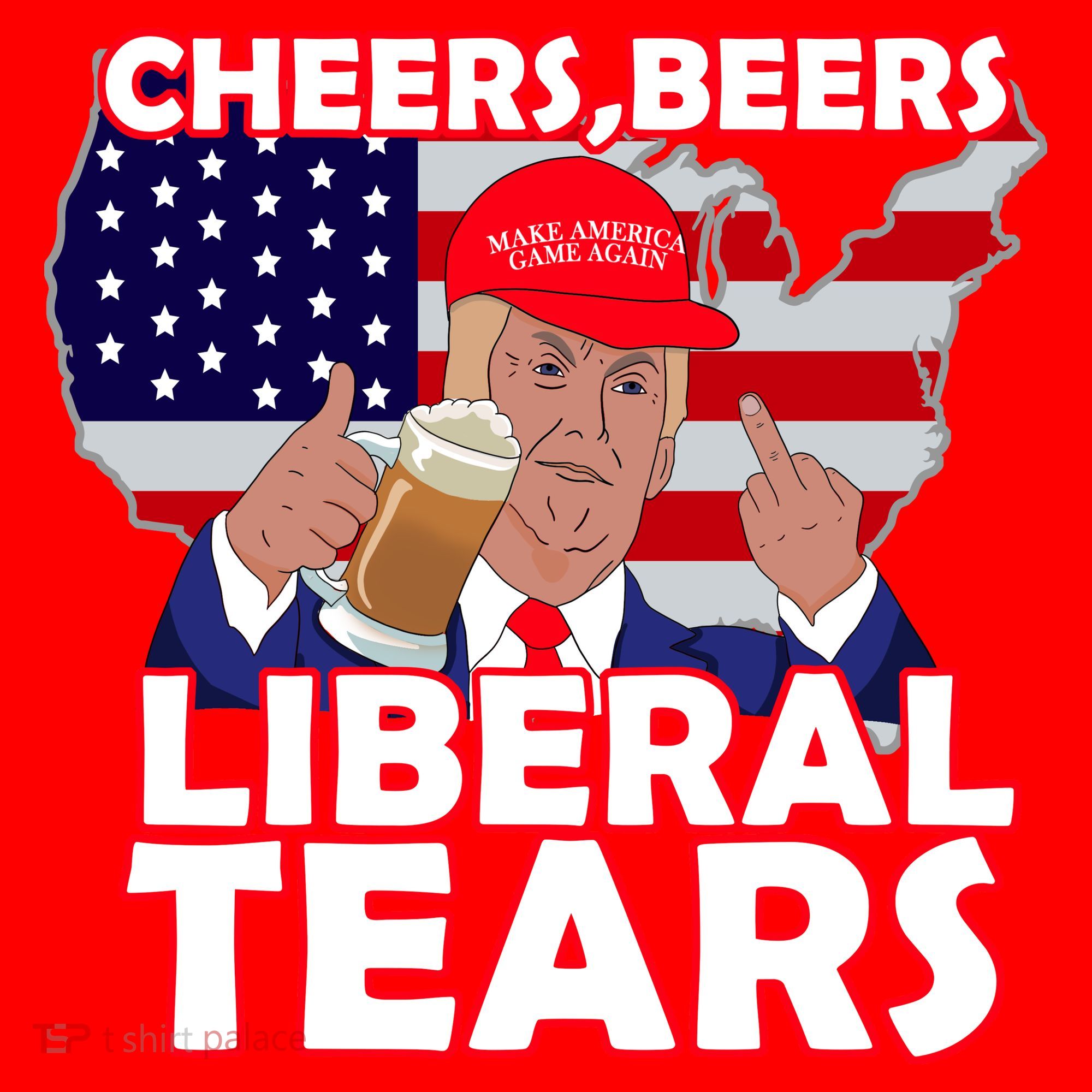 Cheers Beers Liberal Tears Pro Trump Santa Hat