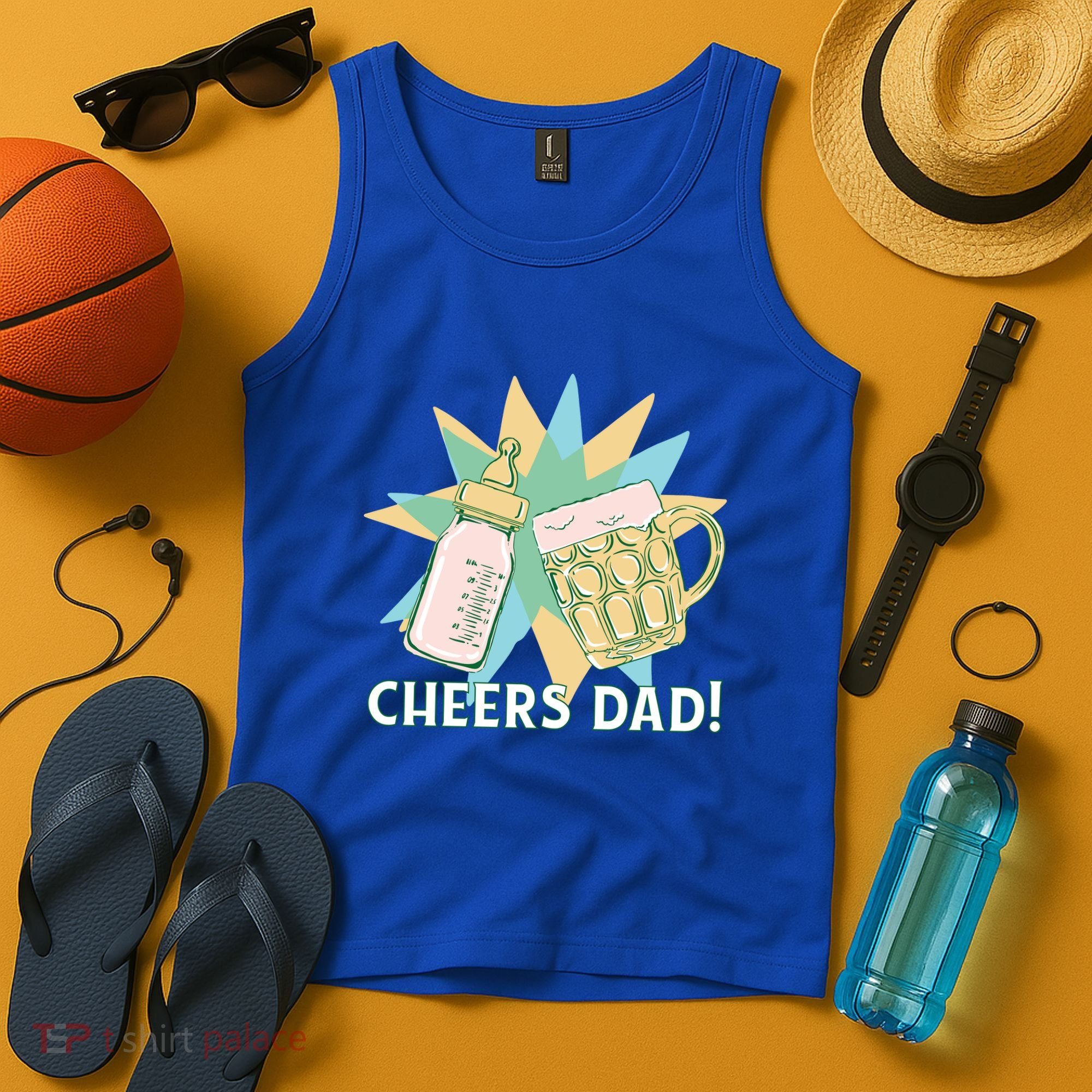 Cheers Dad Bottle And Beer Tank Top