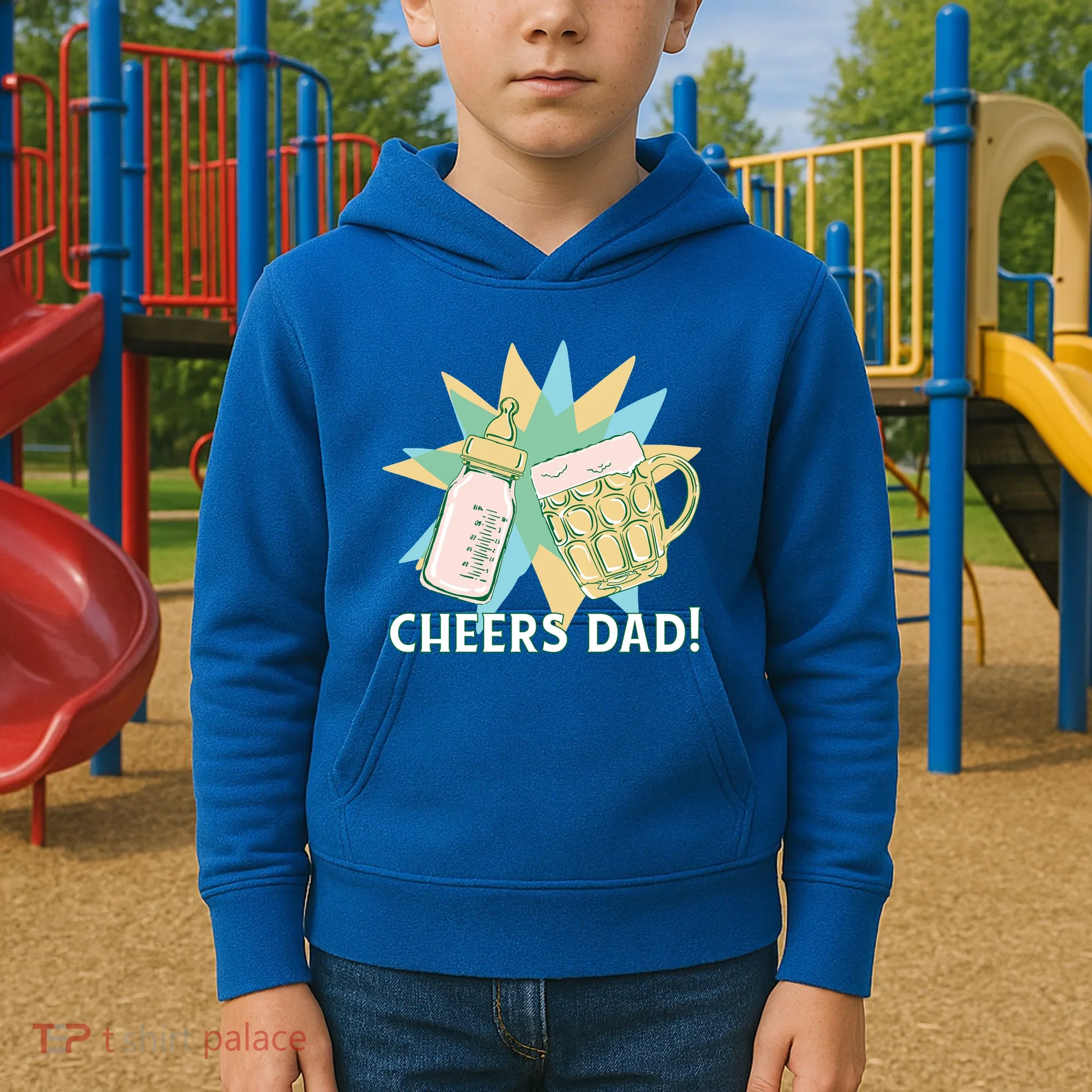 Cheers Dad Bottle And Beer Kids Hoodie