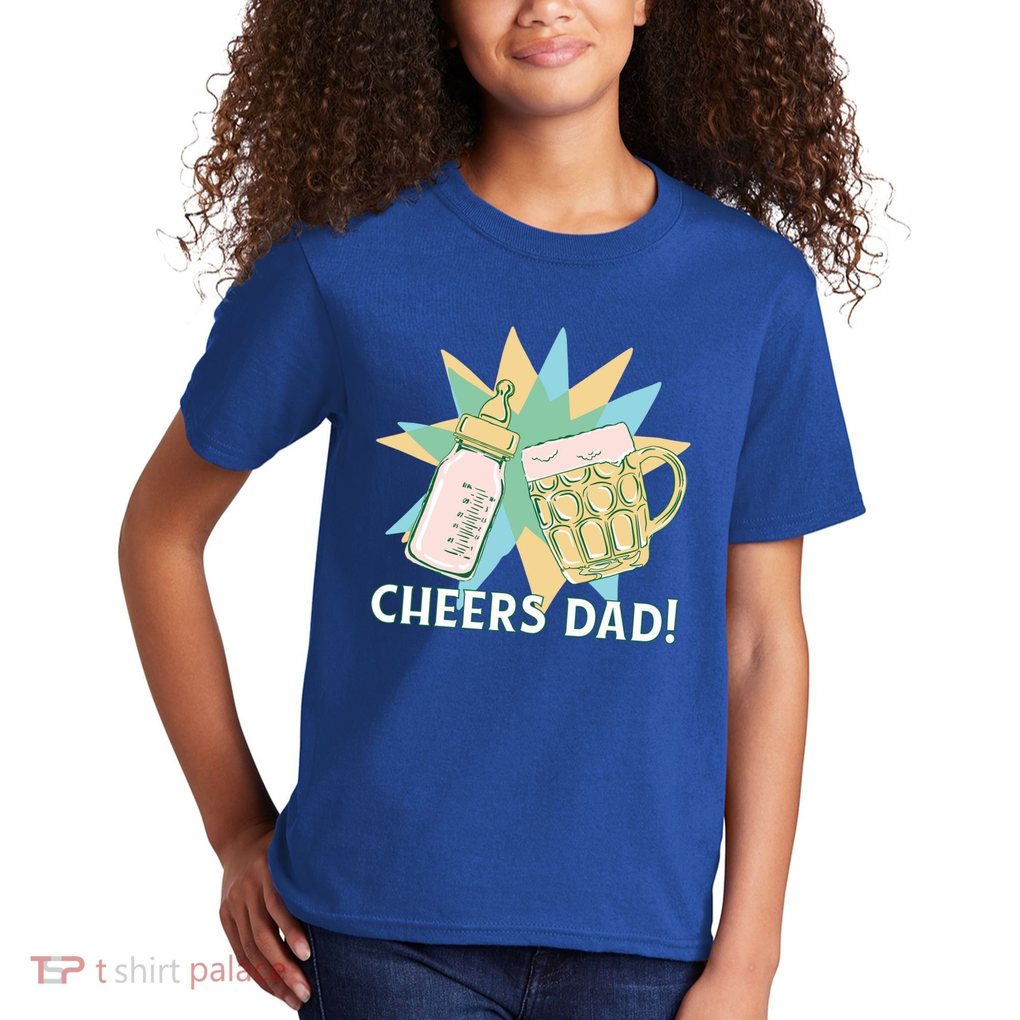 Cheers Dad Bottle And Beer Kids T-Shirt
