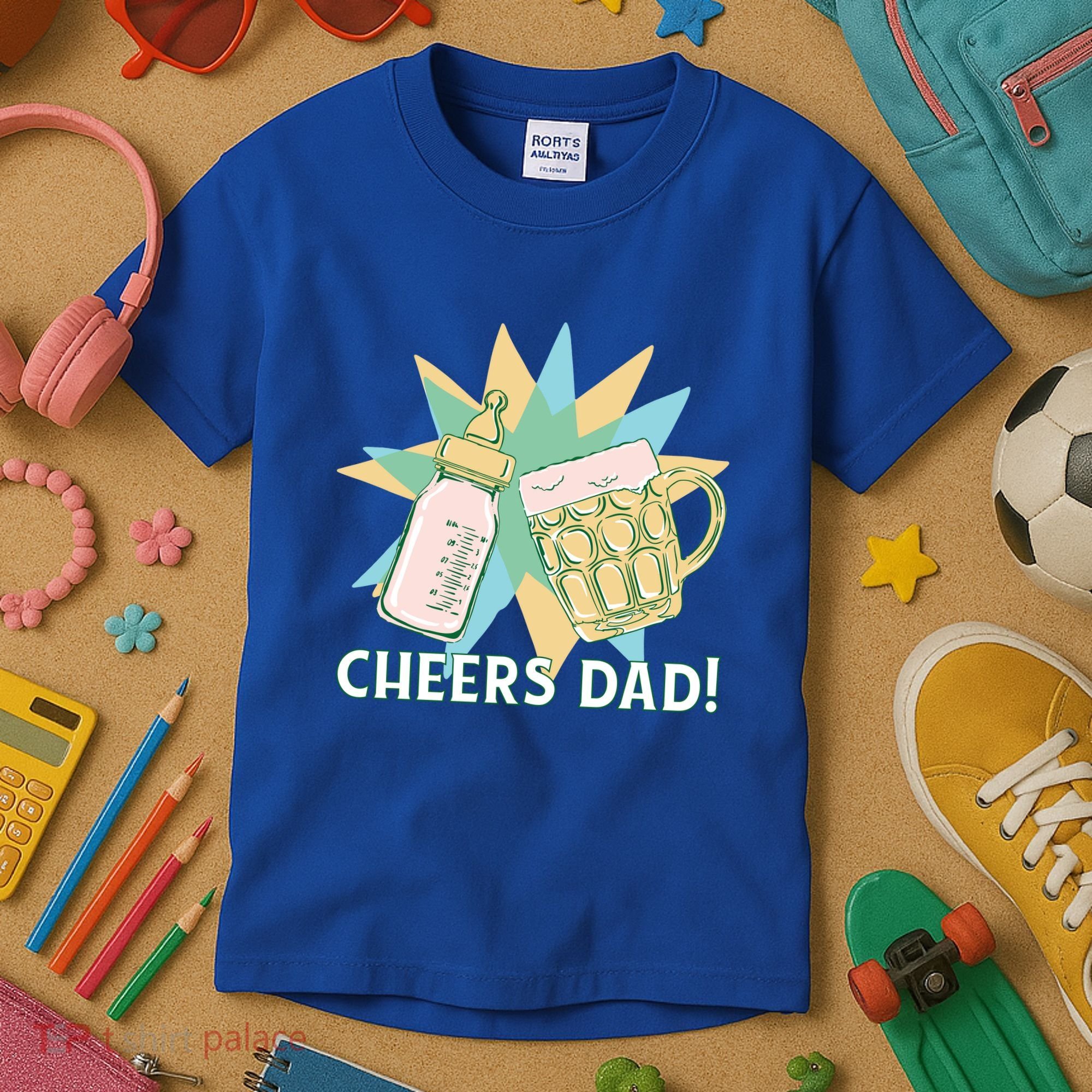 Cheers Dad Bottle And Beer Kids T-Shirt