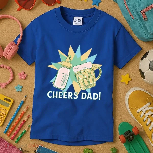 Cheers Dad Bottle And Beer Kids T-Shirt