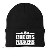 Cheers Fuckers Funny St. Patrick's Day Beanie thumb 0