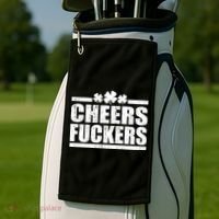 Cheers Fuckers Funny St. Patrick's Day Golf Towel thumb 2