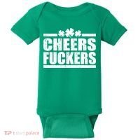 Cheers Fuckers Funny St. Patrick's Day Baby Bodysuit thumb 0