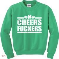 Cheers Fuckers Funny St. Patrick's Day Kids Sweatshirt thumb 0