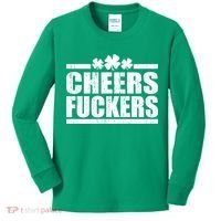 Cheers Fuckers Funny St. Patrick's Day Kids Long Sleeve Shirt thumb 0