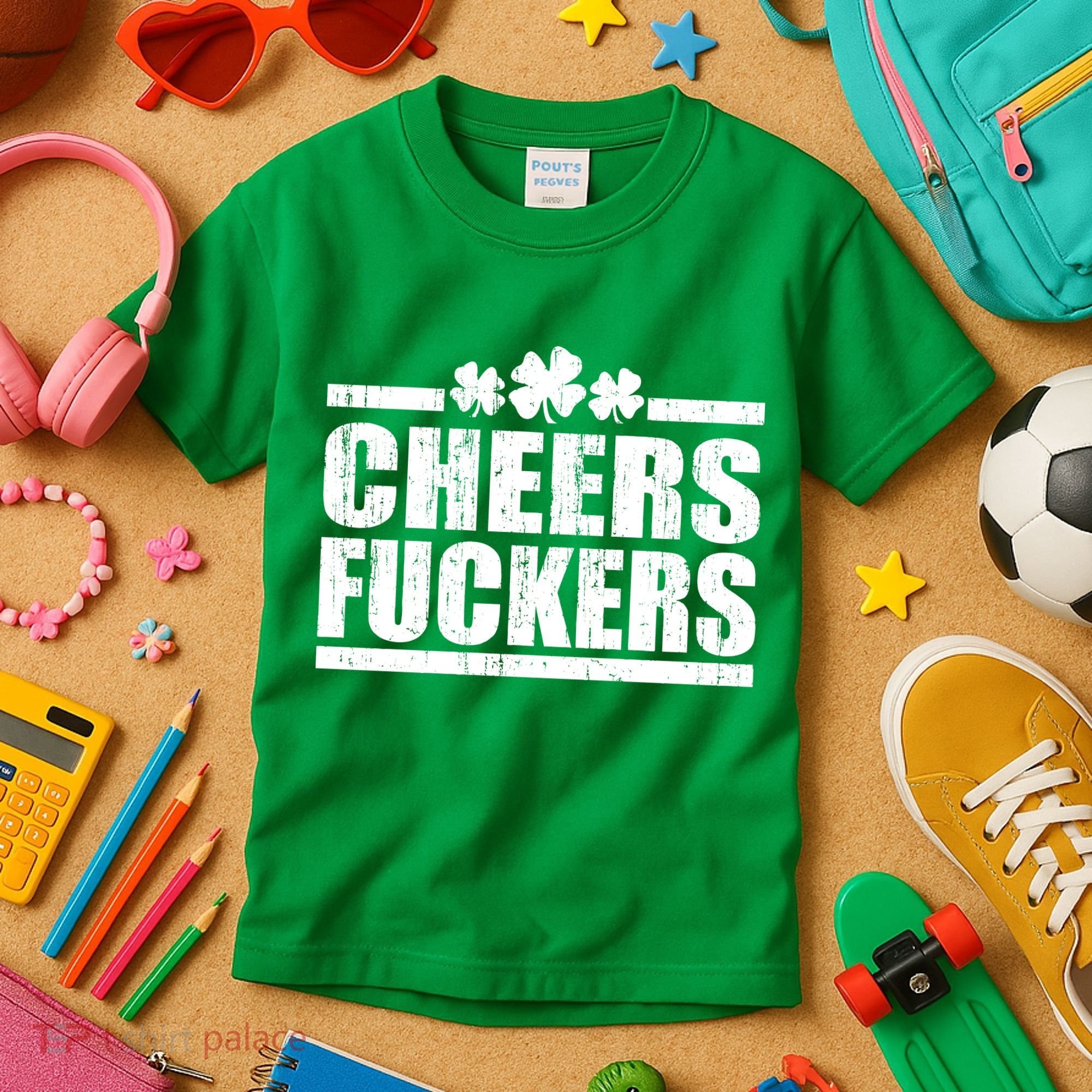 Cheers Fuckers Funny St. Patrick's Day Kids T-Shirt