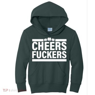 Cheers Fuckers Shamrock Kids Hoodie